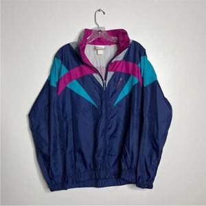 Vtg Adidas Track Jacket Mens Purple Vented Hiking Medium
